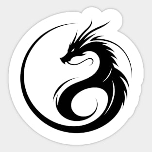 Silhouette Élégante de Dragon Sticker